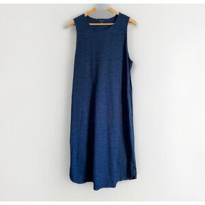 J. Jill Women’s Large Indigo Midi Dress Blue Minimalist Beach Vacation Summer